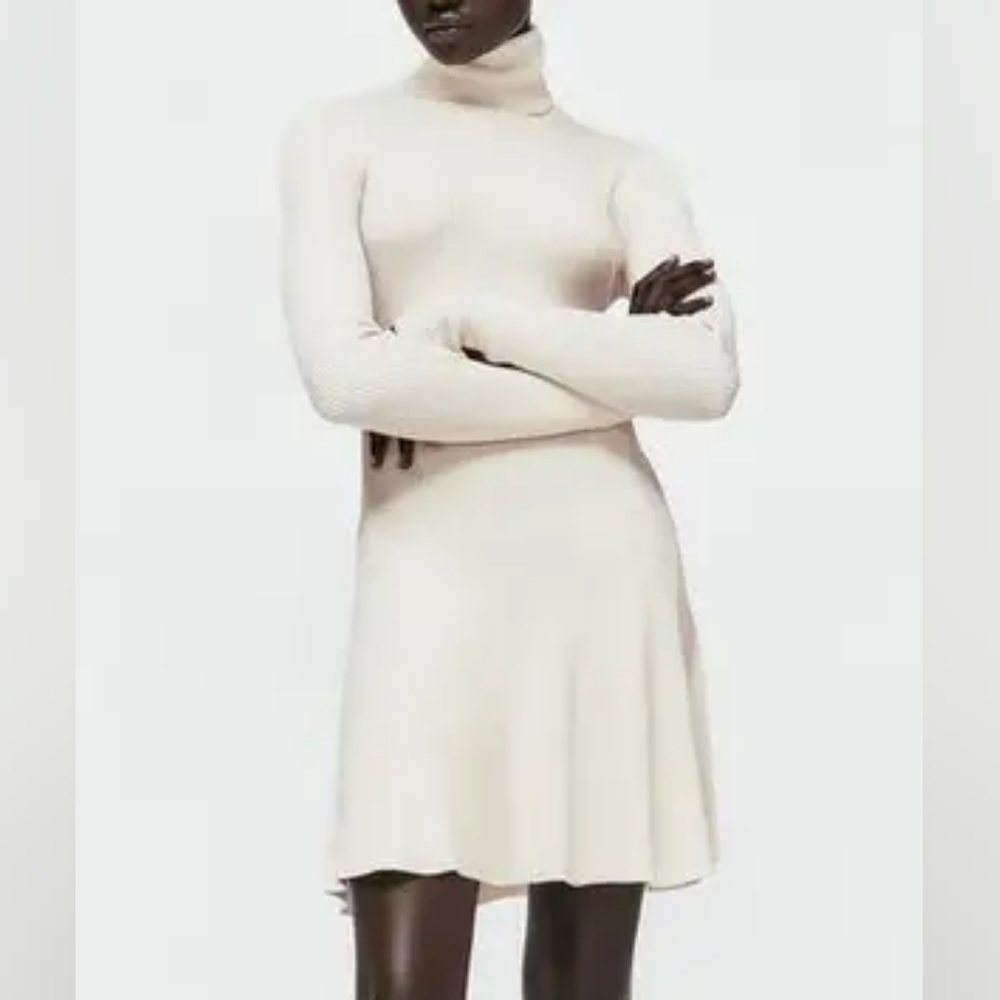 Zara high collar knit sweater dress